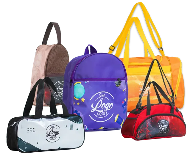 Bolsas, mochilas e necessaires personalizadas fabricadas pela ISIS Bolsas